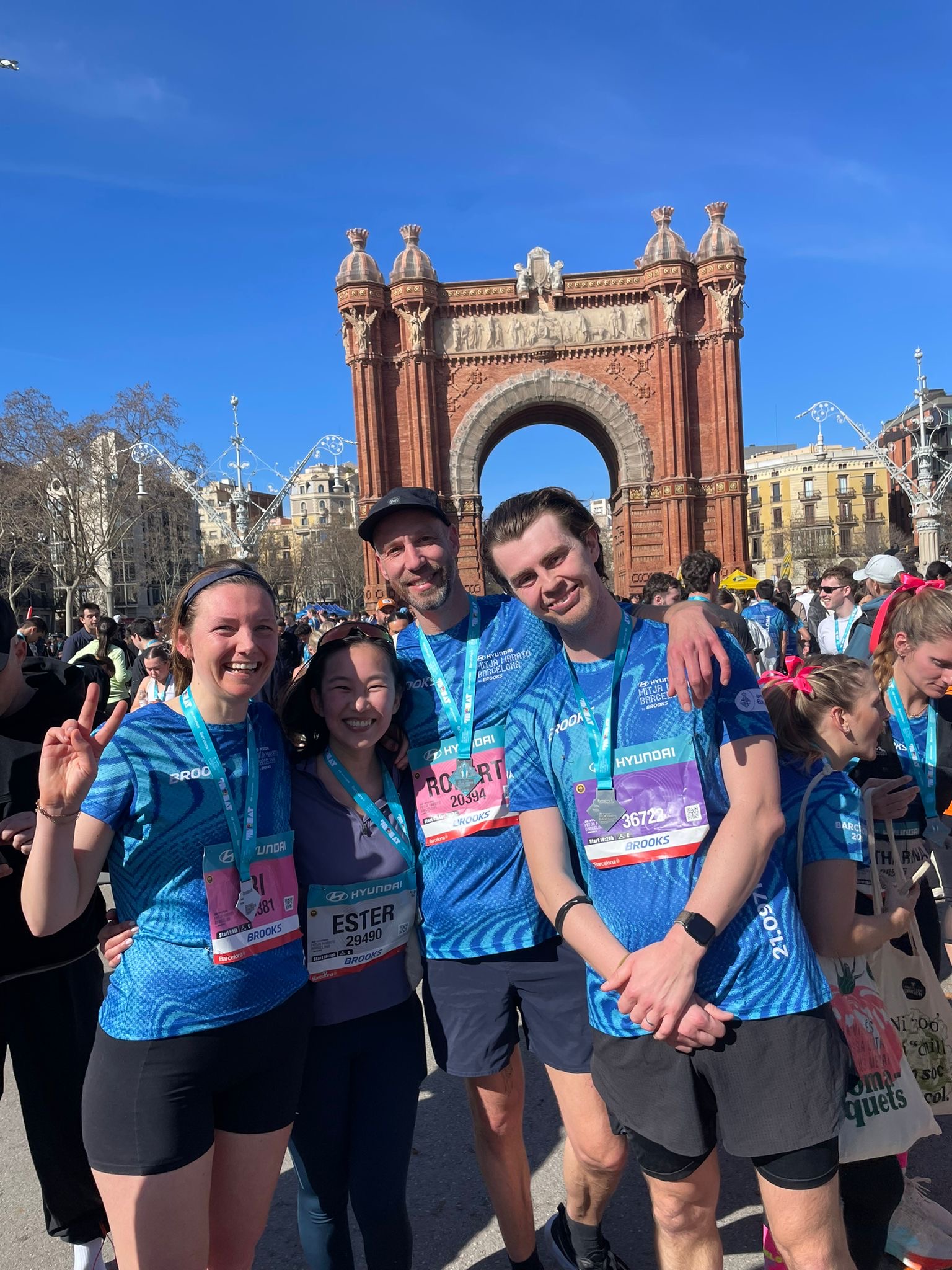 Barcelona half marathon finish